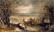 Joos de Momper Winter Landscape with The Flight into Egypt Spain oil painting artist
